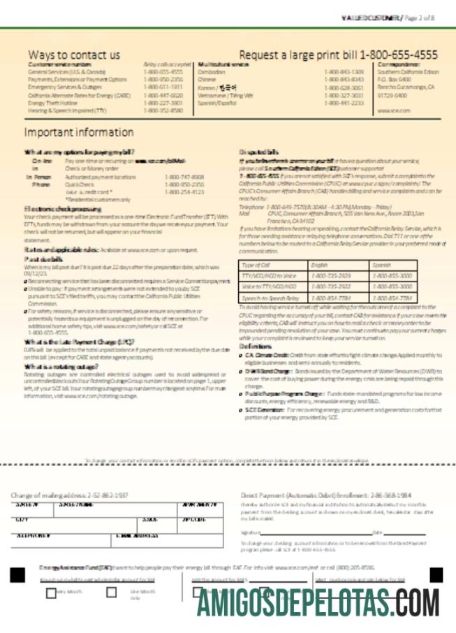 Projeto de lei de serviços públicos EDISON do sul da Califórnia, página 2, SCR exemplo